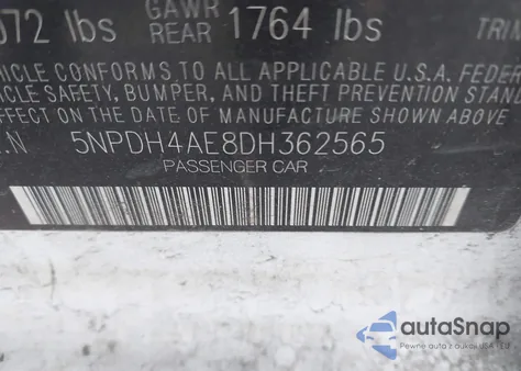 2013 Hyundai Elantra Gls from USA, damaged, VIN 5NPDH4AE8DH362565